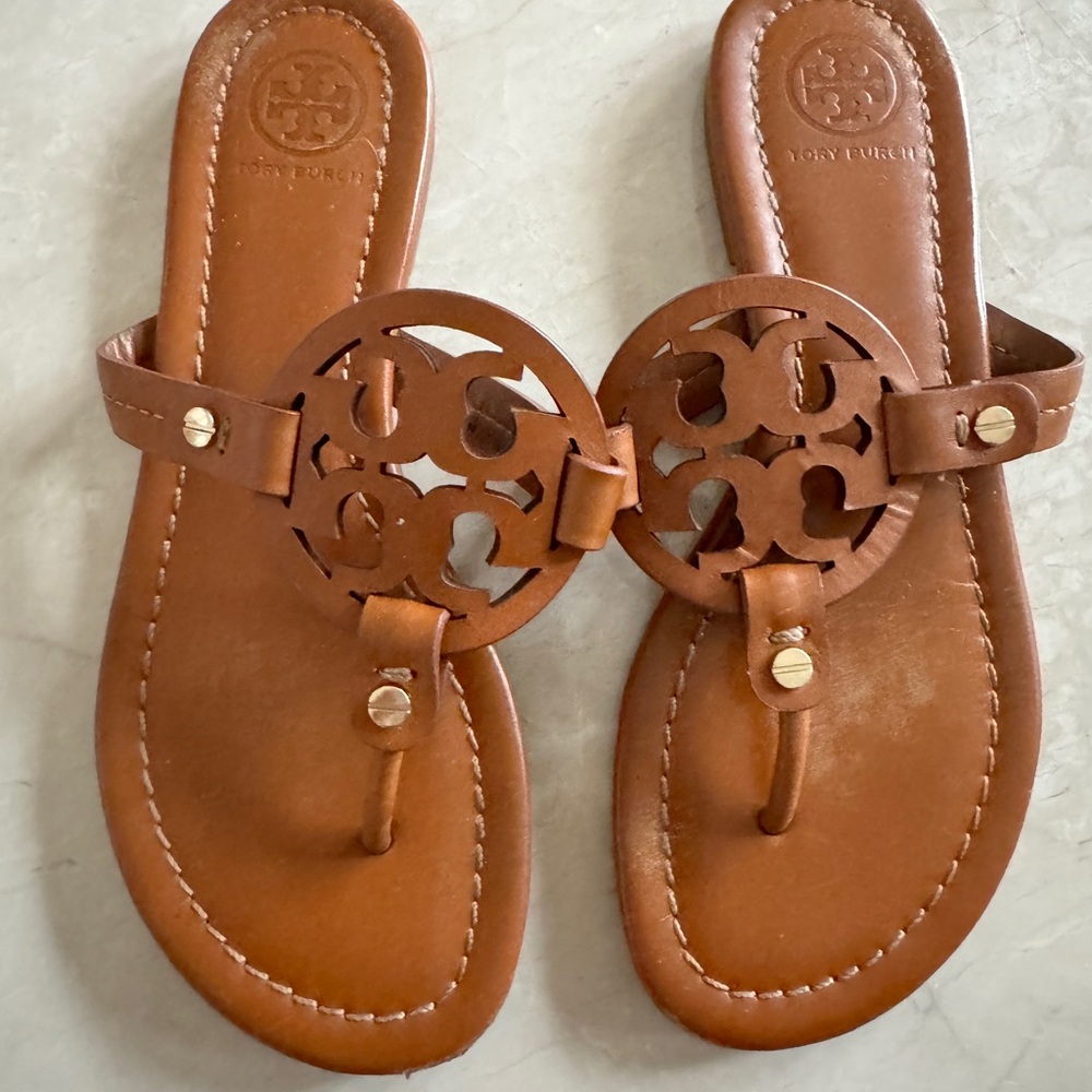 Tory Burch sandals-Brown leather size 5! vintage Vachetta leather